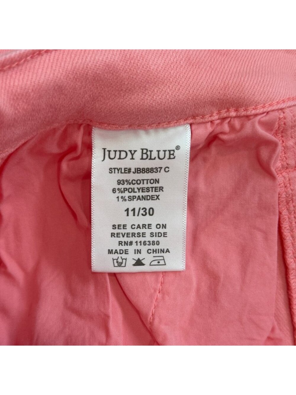 Judy Blue Womens Size 30 Pink Cargo Pants High-Rise Straight Leg Cotton Blend - Picture 8 of 9